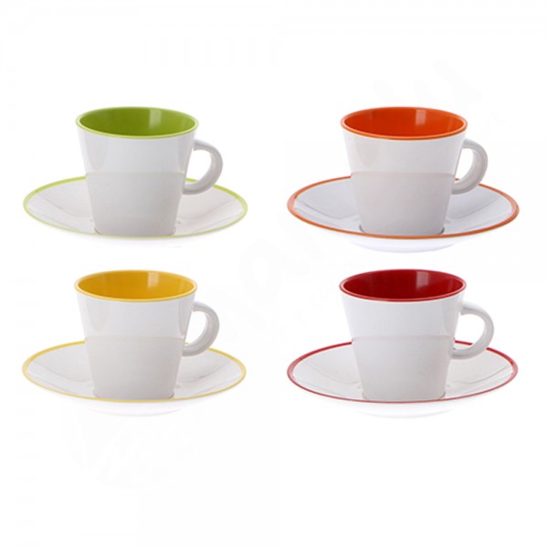 Set de tasses/sous-tasses espresso 8pcs Gimex