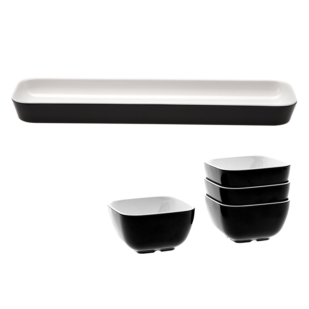 Snackschalen 4er set + Bistrotablett Gimex