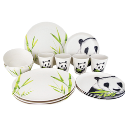 [51534] Geschirrset 16pc Nature Line Panda Bambus Gimex